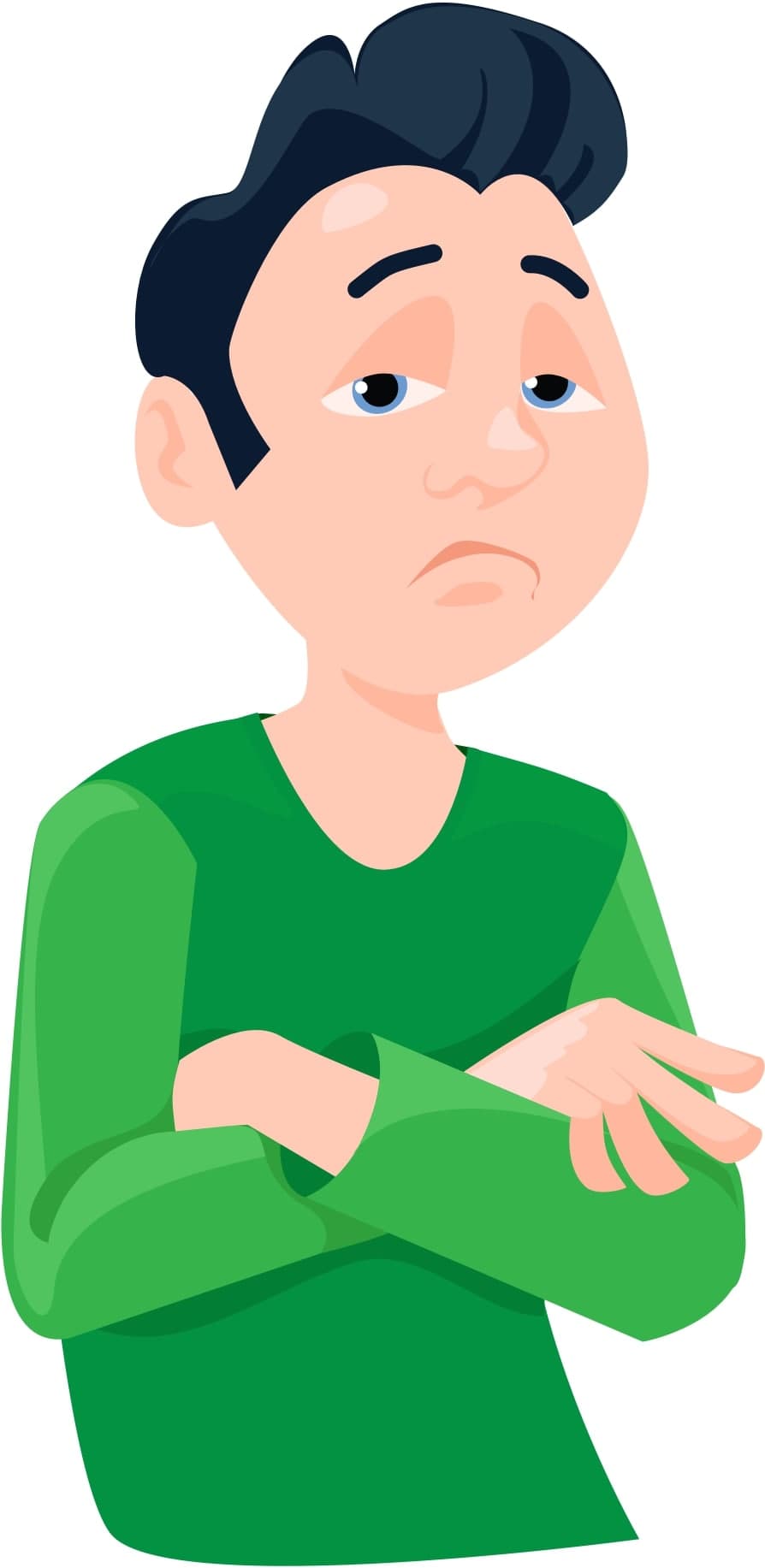 Frustrated worker character